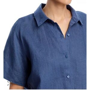 Eileen Fisher Indigo Button-Up Blouse